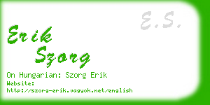 erik szorg business card